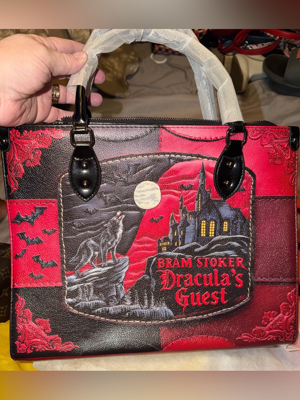 Lettoria Bram Stoker Dracula's Guest Red Gothic Tote. New